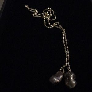 Natural pearl "wrap" style necklace